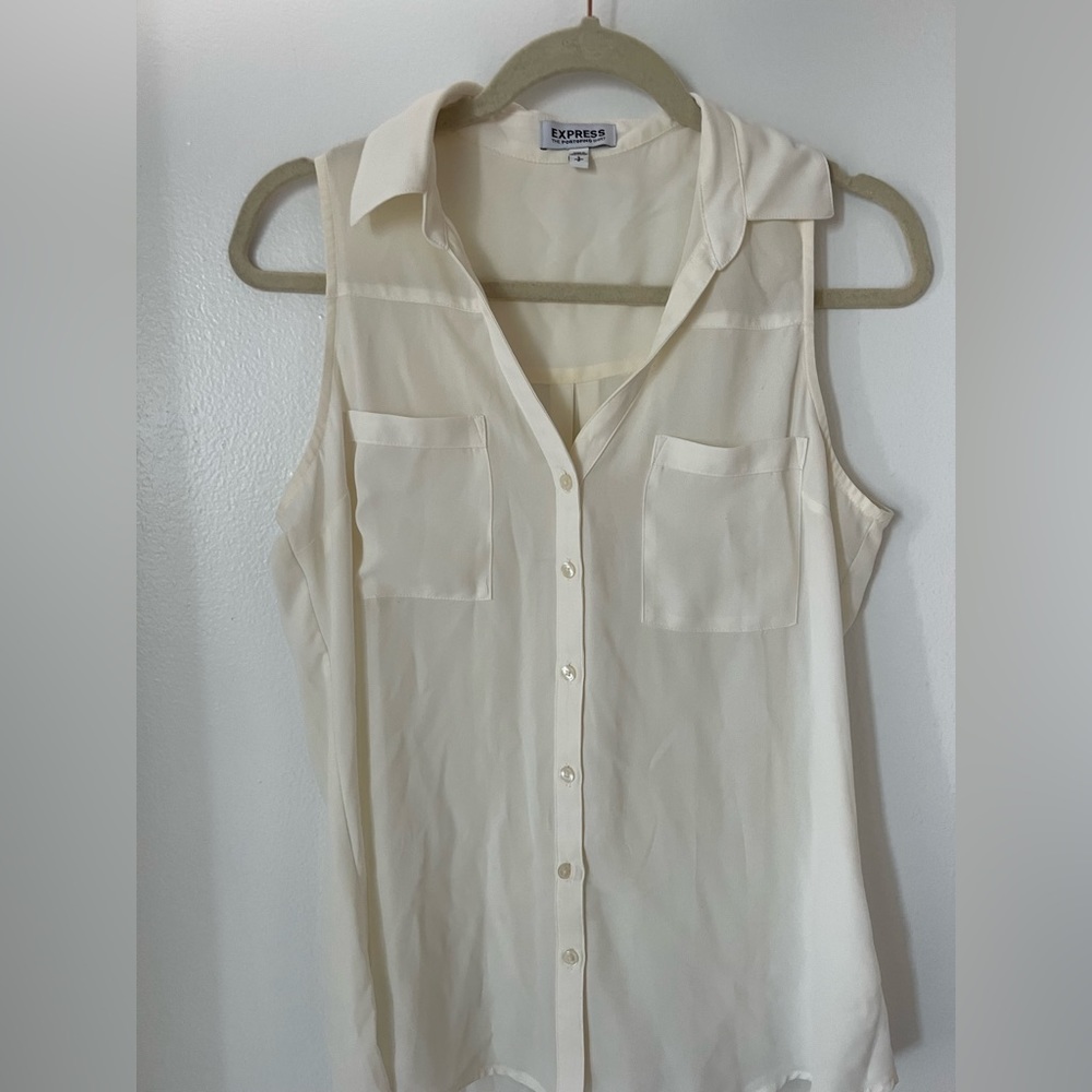 Express white top. Perfect for work under a blazer or cardigan